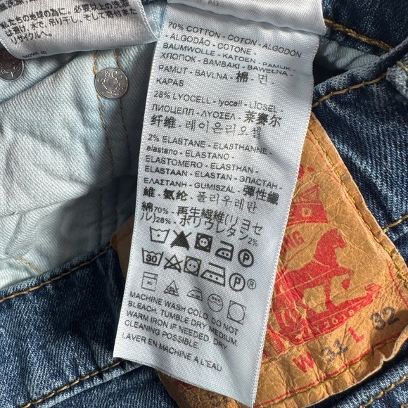 Levis Jeans Mens 31 Blue 511 Straight Mid Rise Medium Wash Stretch - Picture 5 of 12